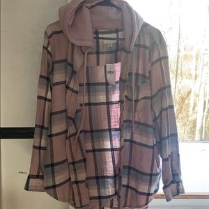 American Eagle hooded flannel